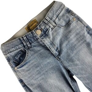 Democracy Flare Jeans Womens 4 Light Blue Ab Solution Raw Hem Cotton Blend